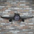 Aeroplane Wall Clock - Industrial Style - Black Metal
