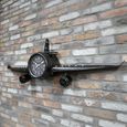 Aeroplane Wall Clock - Industrial Style - Black Metal