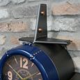 Aeroplane Wall Clock - Industrial Style - Blue & Black Metal