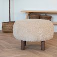 Inverness Pouf - Round - Light Brown Fabric