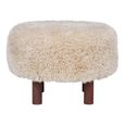 Inverness Pouf - Round - Light Brown Fabric