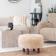 Inverness Pouf - Round - Light Brown Fabric