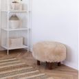 Inverness Pouf - Round - Light Brown Fabric