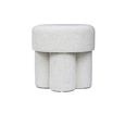 Footstool - Round - Ivory Chenille Fabric