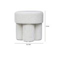 Footstool - Round - Ivory Chenille Fabric