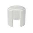 Footstool - Round - Ivory Chenille Fabric - Small