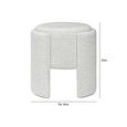 Footstool - Round - Ivory Chenille Fabric - Small