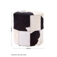 Kensington Townhouse Pouffe - Round - Black and White Leather
