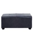 King Ottoman - Distressed Slate Leather