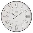 Antique Wall Clock - Black Metal - Round