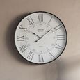 Antique Wall Clock - Black Metal - Round