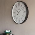 Antique Wall Clock - Black Metal - Round