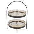 Beresford Cake Stand - Brown Glass - Round - Two Tier