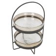 Beresford Cake Stand - Brown Glass - Round - Two Tier