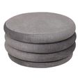 Casa Ottoman Storage Stool - Grey Velvet Fabric - Round