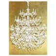 Chandelier Wall Art - Gold Foiled Canvas - Square
