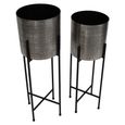 Clyde Planter - Nickel - Floor Standing - Set of 2