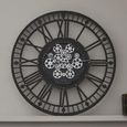 Gibbons Wall Clock - Black Metal - Cogs - Round