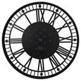 Gibbons Wall Clock - Black Metal - Cogs - Round