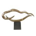 Isla Sculpture - Antique Brass Metal - Small - Abstract