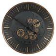 Palladium Wall Clock - Black and Gold Cogs - Round - Small