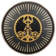 Palladium Wall Clock - Gold Centre Cogs - Round