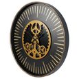 Palladium Wall Clock - Gold Centre Cogs - Round