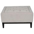 Theodore Footstool - Ivory Fabric - Buttoned