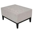 Theodore Footstool - Ivory Fabric - Buttoned