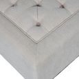 Theodore Footstool - Ivory Fabric - Buttoned