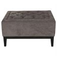 Theodore Footstool - Warm Grey Fabric - Buttoned