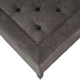 Theodore Footstool - Warm Grey Fabric - Buttoned