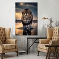Lion Walk Tempered Glass Wall Art