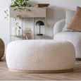 Manhattan Pouf - White Boucle Fabric