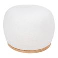 Manhattan Pouf - White Boucle Fabric