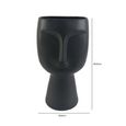 Vase - Matte Black - Face Design - Ceramic