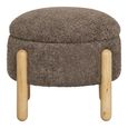 Medas Pouf - Round - Brown Fabric - Storage
