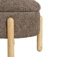Medas Pouf - Round - Brown Fabric - Storage