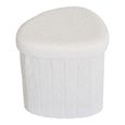 Medford Pouf - White Fabric - Storage