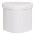 Medford Pouf - White Fabric - Storage
