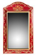 Meerut Red Floral Design Wall Mirror
