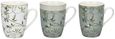 Alice Bell Collection Mugs - Light Green - Bone China - Set of 6