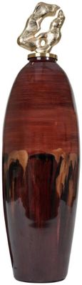 Anika Ceramic Jar - Burgundy - Large