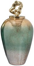 Betany Ceramic Jar - Gold, Green and White - Small