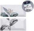 Birds of Paradise 2 Platter - White, Grey and Green - Bone China - Set of 4