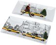 Christmas in NYC 2 Platter - White and Yellow - Bone China - Set of 4