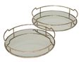 Drina Mirrored Trays - Antique Gold - Set of 4
