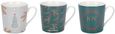 Festive Fir Ceramic Mugs - Green and White - Set of 6