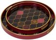 Haralson Metal Trays - Black, Red and Gold - Set of 2
