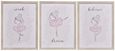 Ballerina Photo Frame - Off White and Brown - Set of 3
